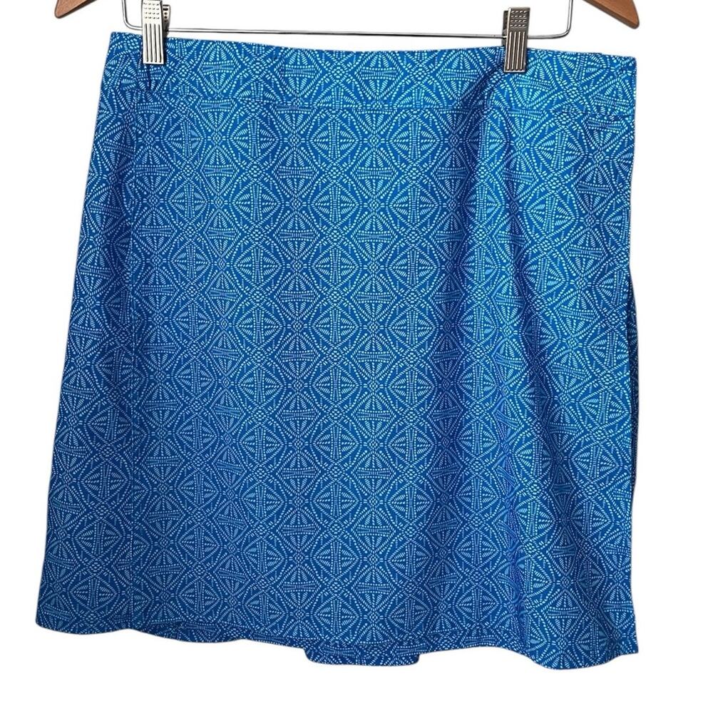 Rip Skirt Wrap Skirt Blue Geometric Resortwear Travel Beach Pool Length 2 Medium